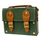 Vegan Leather Satchel | Compact Lightweight Handmade Mini Crossbody Bag With Gold Buckles by navichi
