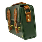Vegan Leather Satchel | Compact Lightweight Handmade Mini Crossbody Bag With Gold Buckles by navichi
