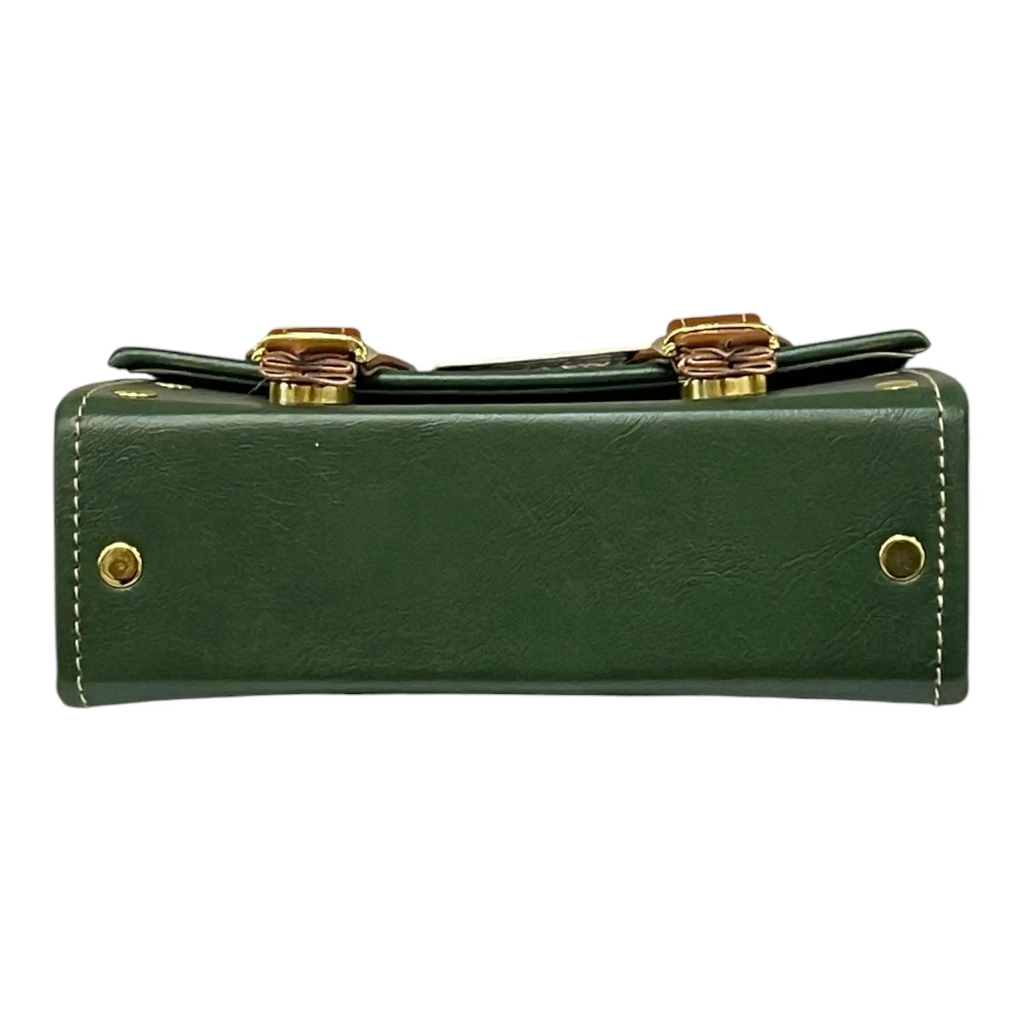 Vegan Leather Satchel | Compact Lightweight Handmade Mini Crossbody Bag With Gold Buckles by navichi
