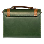 Vegan Leather Satchel – Handmade Green Satchel Bag With Adjustable Strap & Vintage Crossbody Design by navichi