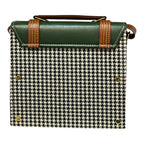 Vegan Leather Handbag – Forest Green Purse with Gold Twist Lock & Detachable Strap by navichi