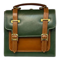 Handmade Vegan Leather Handbag – Forest Green Purse With Gold Hardware & Detachable Strap by navichi