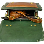 Handmade Vegan Leather Handbag – Forest Green Purse With Gold Hardware & Detachable Strap by navichi