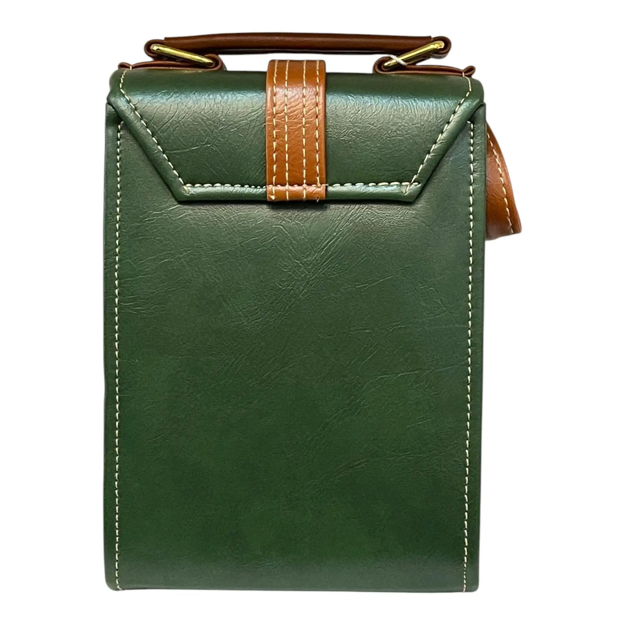 French Vegan Leather Handbag – Elegant Handmade Compact Vegan Handbag 19x13x9 cm by navichi
