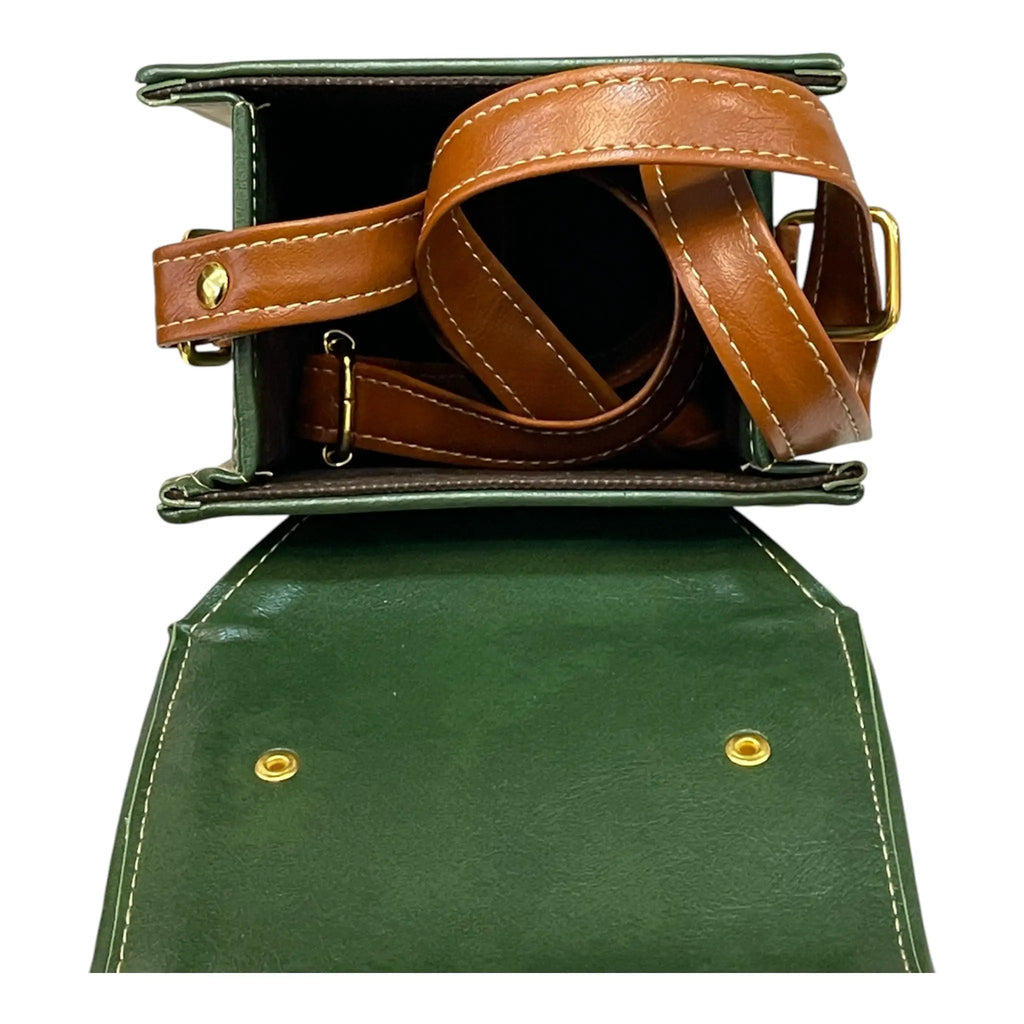 French Vegan Leather Handbag – Elegant Handmade Compact Vegan Handbag 19x13x9 cm by navichi