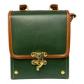 Vegan Leather Mini Satchel – Forest Green Compact Crossbody Bag With Gold Hardware by navichi