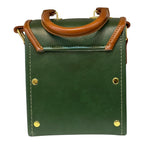 Vegan Leather Mini Satchel – Forest Green Compact Crossbody Bag With Gold Hardware by navichi
