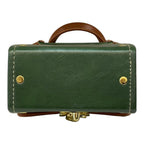 Vegan Leather Mini Satchel – Forest Green Compact Crossbody Bag With Gold Hardware by navichi