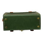 Vegan Leather Box Bag – Handmade Forest Green Purse with Gold Hardware | Structured Handbag by navichi