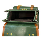 Vegan Leather Backpack – Handmade French Green Brown Structured Mini Bag With Gold Hardware by navichi