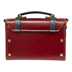 Vegan Leather Satchel – Handmade Burgundy Handbag with Gold Hardware & Adjustable Strap by navichi