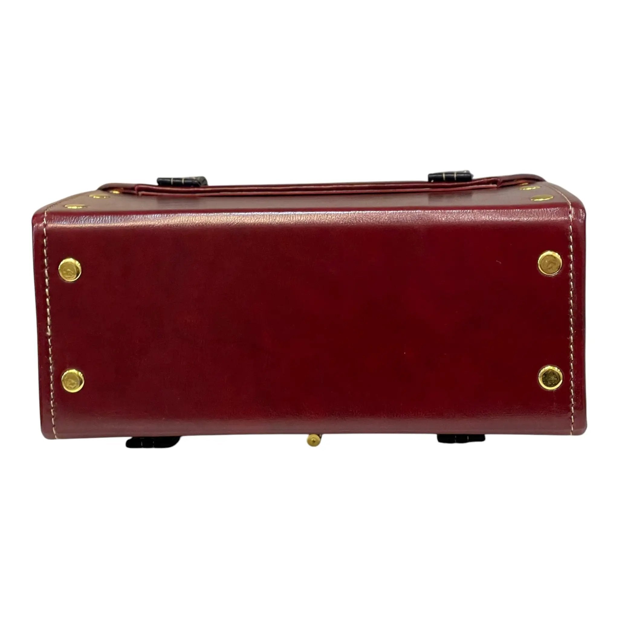 Vegan Leather Satchel – Handmade Burgundy Handbag with Gold Hardware & Adjustable Strap by navichi