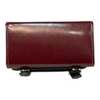Vegan Leather Handbag – Handmade Burgundy Purse with Gold Buckles | Structured Mini Bag by navichi