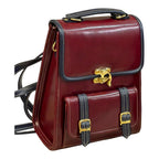 Vegan Leather Backpack – Handmade Burgundy Satchel Bag with Adjustable Shoulder Straps by navichi