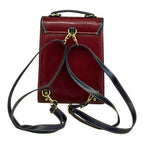 Vegan Leather Backpack – Handmade Burgundy Satchel Bag with Adjustable Shoulder Straps by navichi