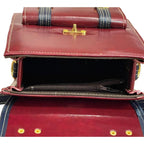 Vegan Leather Backpack – Handmade Burgundy Satchel Bag with Adjustable Shoulder Straps by navichi