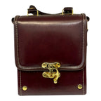 Vegan Leather Crossbody Bag – Handmade Chocolate Brown Compact Shoulder Bag by navichi