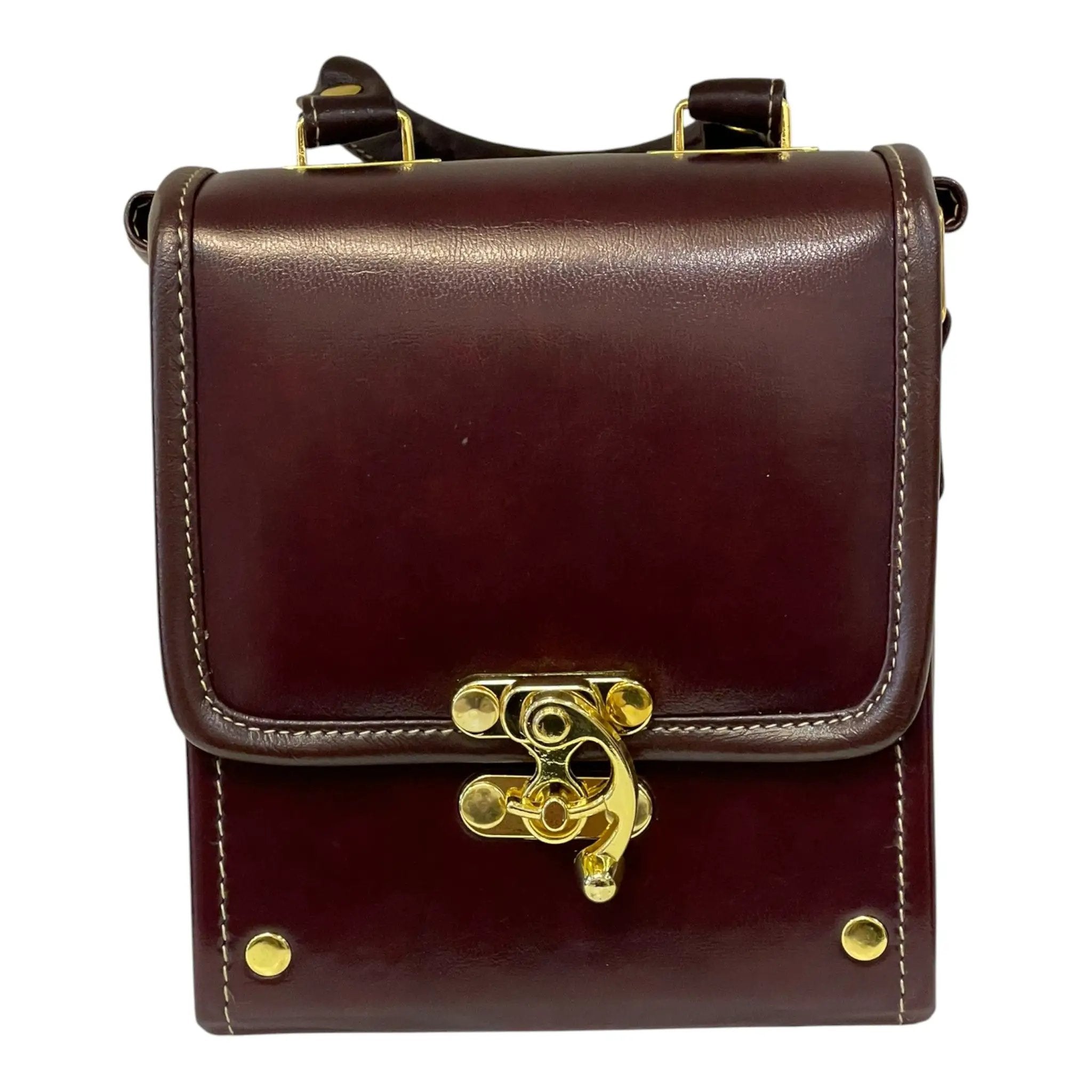 Vegan Leather Crossbody Bag – Handmade Chocolate Brown Compact Shoulder Bag by navichi