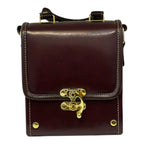 Vegan Leather Crossbody Bag – Handmade Chocolate Brown Compact Shoulder Bag by navichi