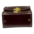Vegan Leather Crossbody Bag – Handmade Chocolate Brown Compact Shoulder Bag by navichi