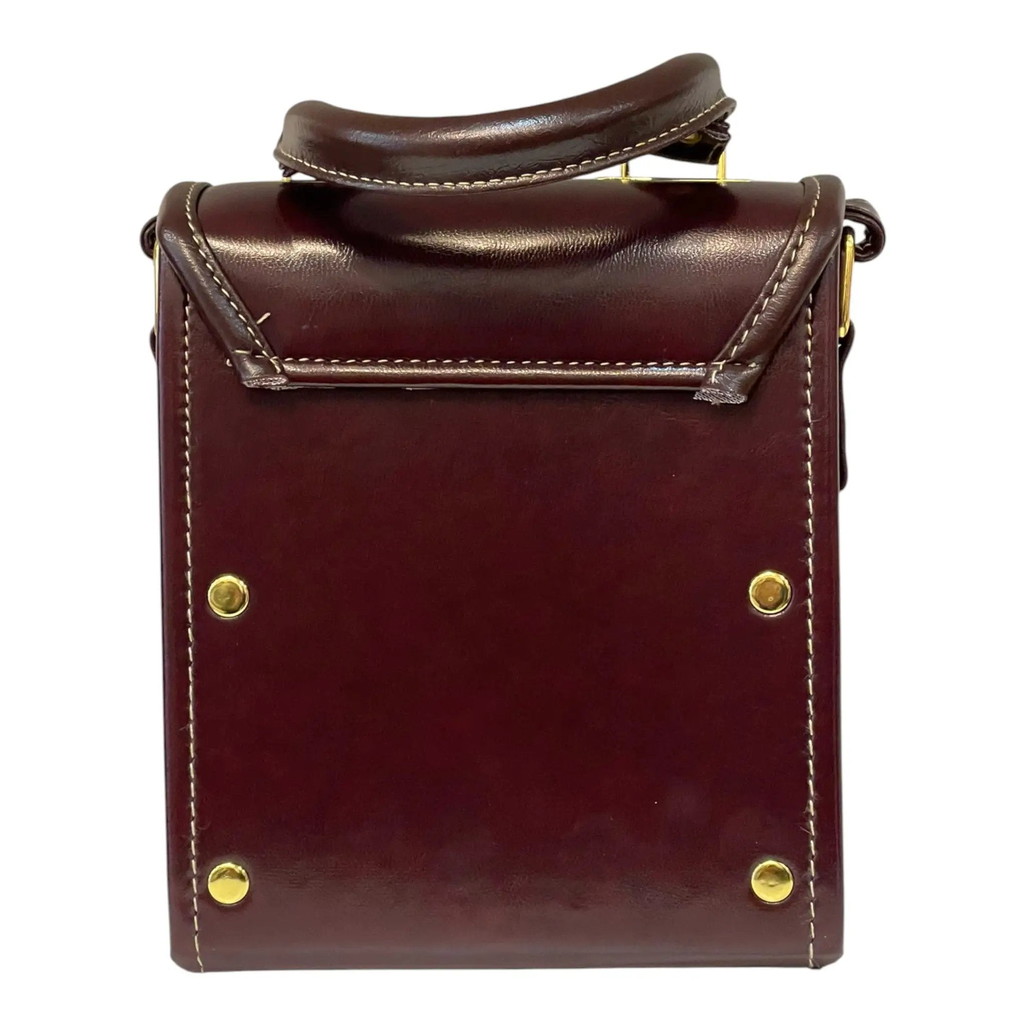 Vegan Leather Crossbody Bag – Handmade Chocolate Brown Compact Shoulder Bag by navichi