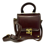 Vegan Leather Crossbody Bag – Handmade Chocolate Brown Compact Shoulder Bag by navichi
