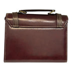 Vegan Leather Satchel – Handmade Brown Satchel Bag with Gold Hardware Purse by navichi