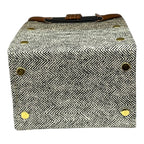 Vegan Leather Crossbody – Handmade Tweed Compact Bag With Adjustable Strap by navichi