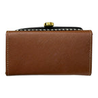 Vegan Leather Handbag – Handmade French Structured Mini Bag with Gold Clasp Closure by navichi