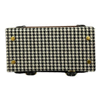 Vegan Leather Satchel – Handmade Vintage Crossbody Purse | Brown Houndstooth Bag by navichi