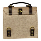 Vegan Leather Satchel – Handmade Canvas Bag With Adjustable Buckle Straps & Top Handle by navichi