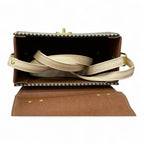 Vegan Leather Handbag – Handmade Brown Houndstooth Purse | Gold Twist Lock Closure by navichi
