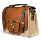 Vegan Leather Satchel – Handmade Camel Brown Handbag With Adjustable Strap by navichi
