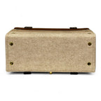 Vegan Leather Satchel – Handmade Brown Crossbody Bag | Canvas Handbag, Gold Hardware by navichi