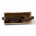 Vegan Leather Satchel – Handmade Brown Crossbody Bag | Canvas Handbag, Gold Hardware by navichi