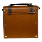 Vegan Leather Handbag – Handmade French Shoulder Bag with Gold Lock Detail by navichi