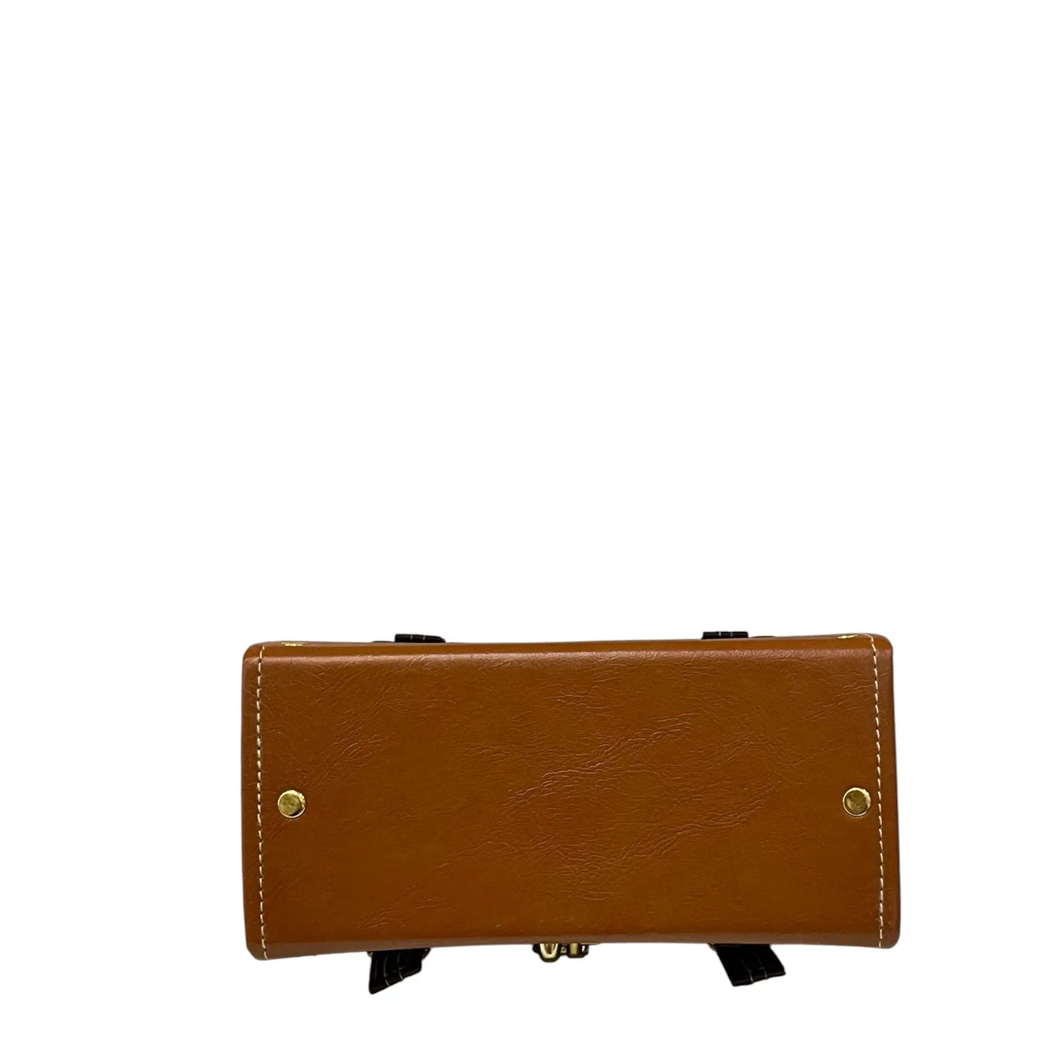 Vegan Leather Handbag – Handmade French Shoulder Bag with Gold Lock Detail by navichi