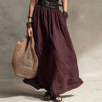 Summer Women Loose Fit Sleeveless Maxi Dress Round Neck High Waist Pleated Long dress Casual Daily Beach Vacation Bohemian Dress by Adornity