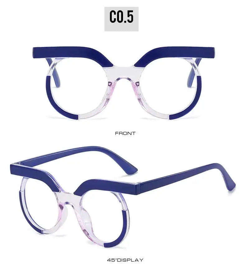 Round Transparent Blue Light Glasses – Minimal Frame by Adornity