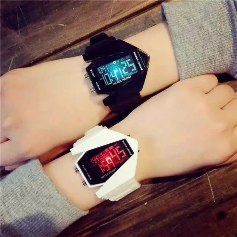 Multi-function aircraft watch junior high school students junior high school boys and girls sports electronic watch by Adornity