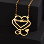 Atoztide Personalized Custom Rose Heart Name Necklaces for Women Stainless Steel Pendant Choker Link Chain Birthday Jewelry Gift by Hegichi