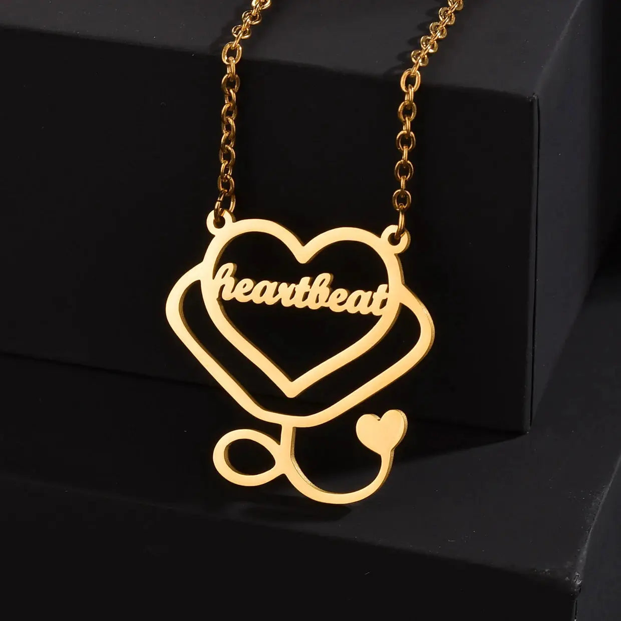Atoztide Personalized Custom Rose Heart Name Necklaces for Women Stainless Steel Pendant Choker Link Chain Birthday Jewelry Gift by Hegichi