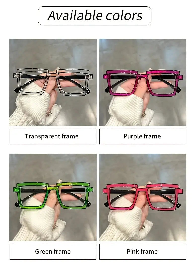 Anime Cosplay Glasses - Square Frame Clear Lens Candy Color Eyewear For Men & Women by Adornity
