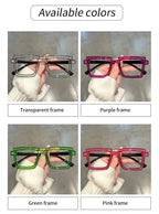 Anime Cosplay Glasses - Square Frame Clear Lens Candy Color Eyewear For Men & Women by Adornity