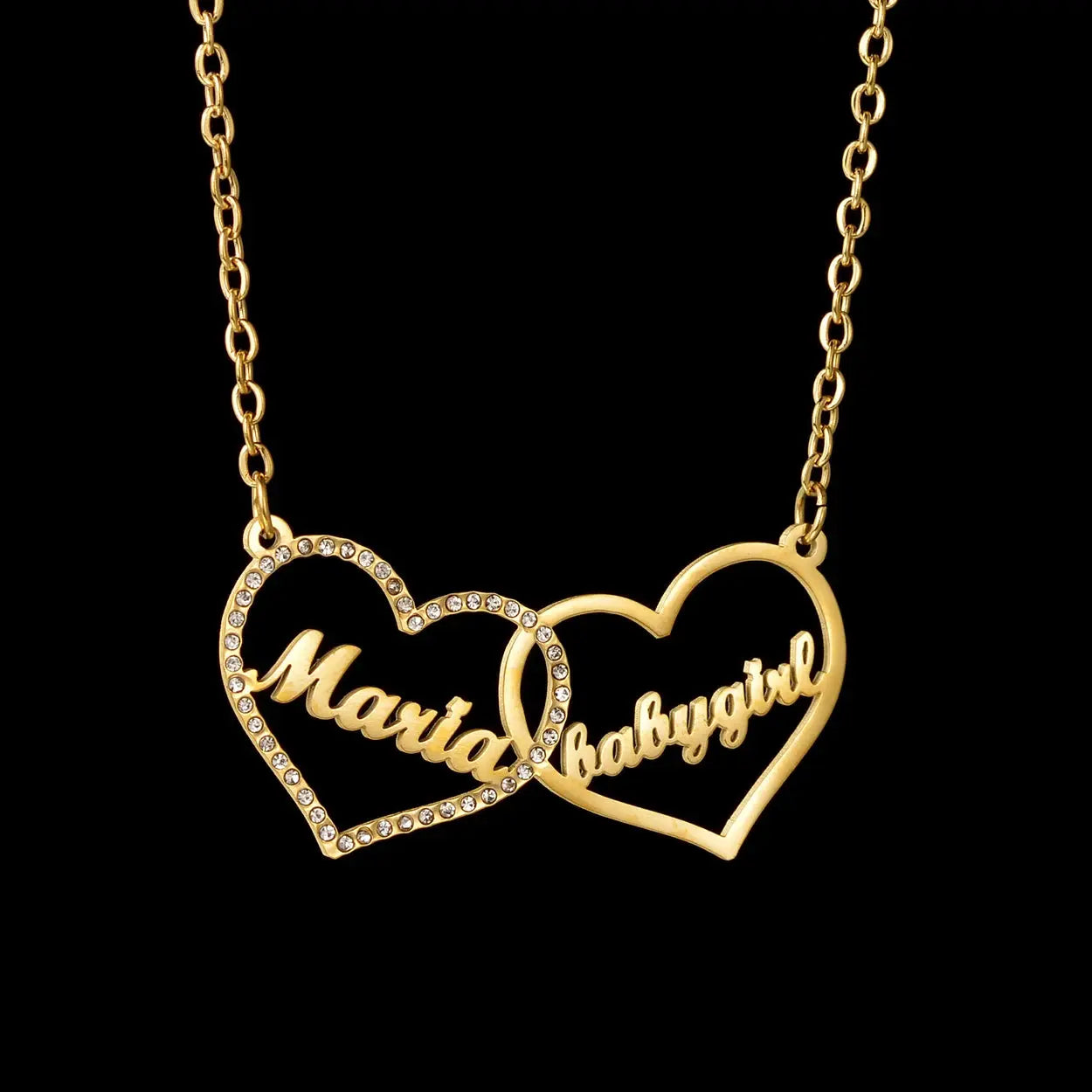 Atoztide Personalized Custom Rose Heart Name Necklaces for Women Stainless Steel Pendant Choker Link Chain Birthday Jewelry Gift by Hegichi
