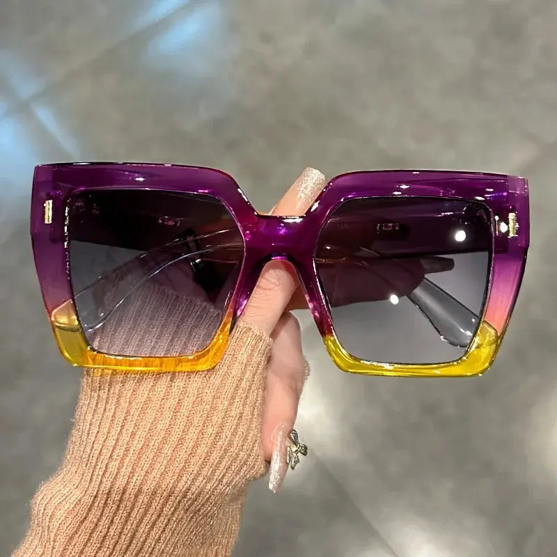 Chic Square Frame Sunglasses – Gradient Lenses UV400 by Adornity