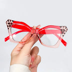 Cat Eye Reading Glasses – Retro Floral Color Block Readers for Women & Men +1.0 to +4.0 by Adornity