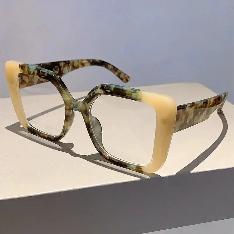 KAMMPT Fashion Square Glasses Women Stylish Oversize MultiColor Glasses Frames Trendy Brand Design Eyeglasses for Decoration by Hegichi