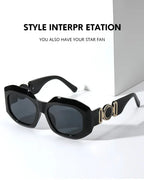 Oversized Rectangle Sunglasses – Vintage Frame by Adornity