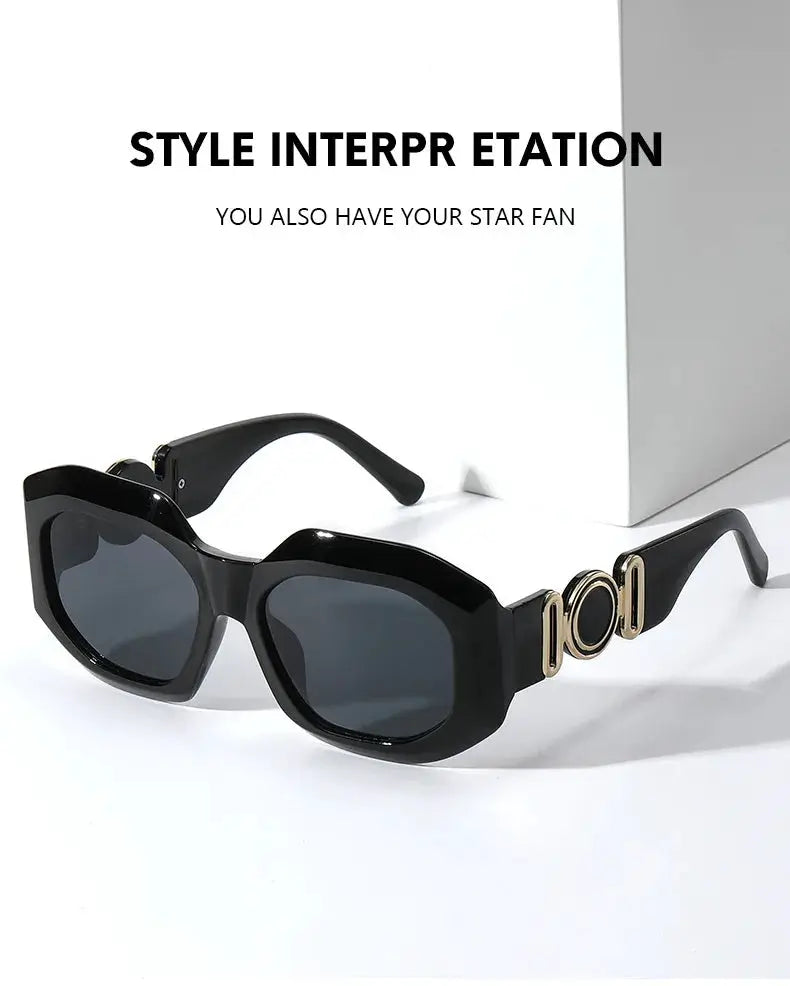 Oversized Rectangle Sunglasses – Vintage Frame by Adornity